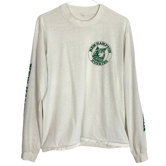 Vintage 90s Single Stitch T-shirt New Hampton Huskies Size Medium Small Mens - Picture 1 of 12